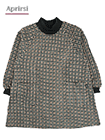 Aprirsi 杢ニット裏起毛 かぶり割烹着 千鳥格子柄の詳細画面へ