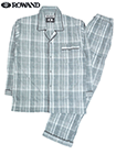 ROWAND(ロワンド)紳士長袖・長パンツパジャマ 日本製 綿100% スムース チェックペイズリーの詳細画面へ