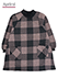 Aprirsi 杢ニット裏起毛 かぶり割烹着 チェック柄の詳細写真Ａ