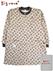 Big mama(ビッグママ) 裏起毛ニット前開きスモック 水玉柄の詳細写真Ａ