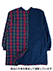 Smile mama(スマイルママ) 裏フリース割烹着 キルト チェック柄 背ボタンの詳細写真Ｂ