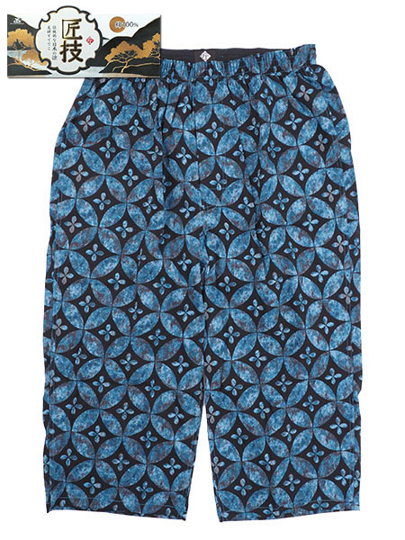 高島ちぢみ 匠技 友禅 紳士前あきステテコ 日本製 綿100%