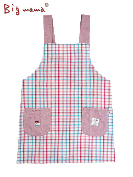 Big mama(ビッグママ) H型エプロン チェック柄