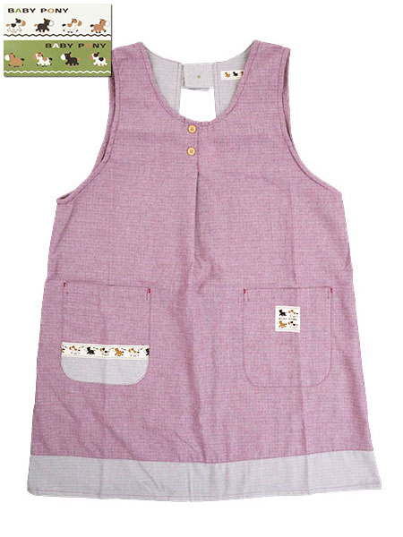 BABY PONY 婦人ドビーダンガリー ラン型エプロン 無地