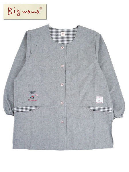 Big mama(ビッグママ）婦人前あきスモック 無地