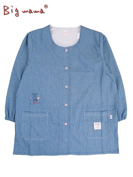 Big mama(ビッグママ）婦人前あきスモック デニム