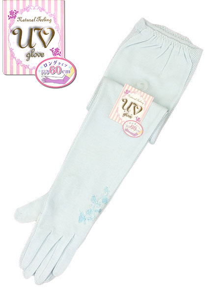 natural feeling UV globe 日よけロング手袋 花と蝶