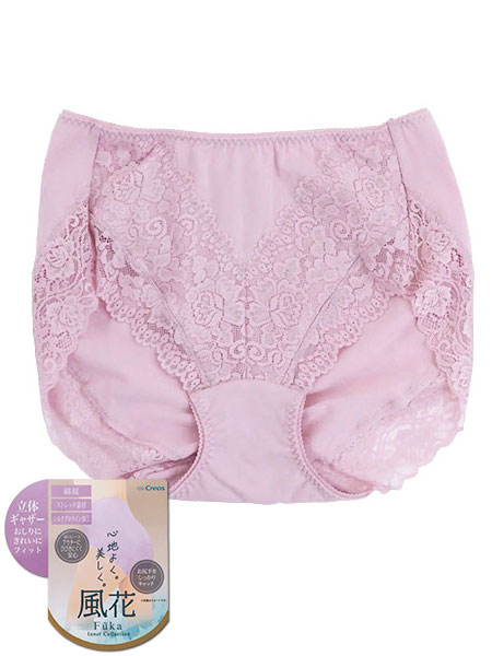Creos(クレオス)風花(Fuka)婦人デザインショーツ 綿混 シルクプロテイン加工