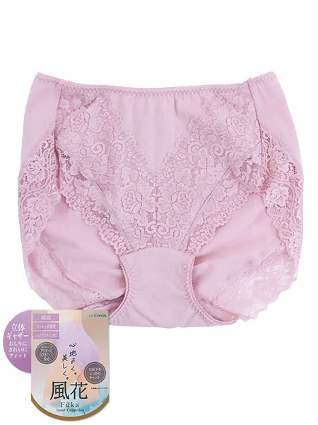 Creos(クレオス)風花(Fuka)婦人デザインショーツ 綿混 シルクプロテイン加工