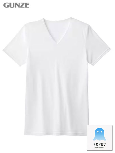 グンゼ アセドロン 紳士VネックTシャツ 鹿の子素材