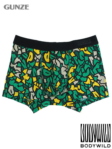 グンゼ BODYWILD 紳士ボクサーパンツ(前とじ) メッシュ ジオメトリックグラフィティ柄