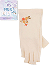 UV GLOVE 手肌美人 婦人日よけ手袋 指切り 花の刺繍 長さ19cm ショートタイプの詳細画面へ