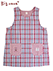 Big mama(ビッグママ) ラン型 かぶりエプロン サイドボタン チェック柄 タバードの詳細写真Ａ