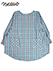 naturic タブリエ割烹着 チェック柄 cotton100% 袖口リブ かぶりタイプ