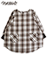 naturic 婦人タブリエ割烹着 チェック柄 cotton100% 袖口リブ かぶりタイプ