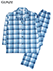 GUNZE(グンゼ)紳士長袖・長パンツパジャマ 大きなチェック柄 ソフトキルトの詳細写真Ａ
